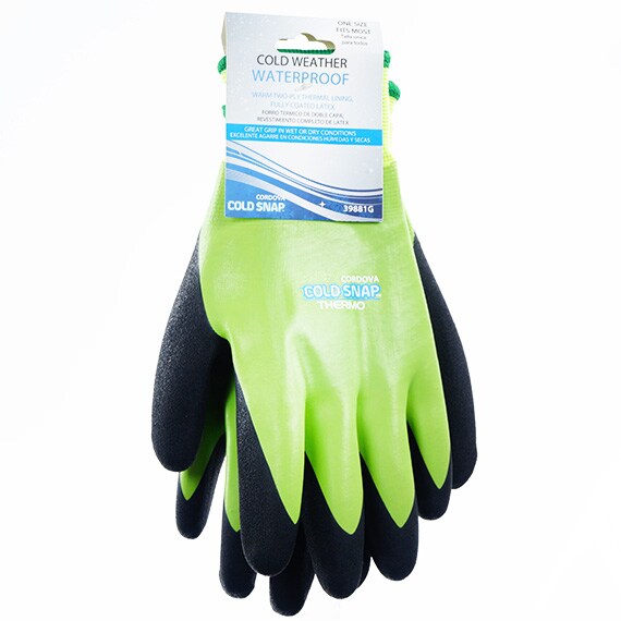 Cold Snap Two-Ply Lime Green Polyester Shell Waterproof Glove One Size Fits Most