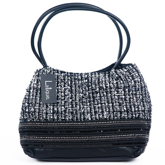 Dina Tweed Shoulder Bag Black PP $108.00