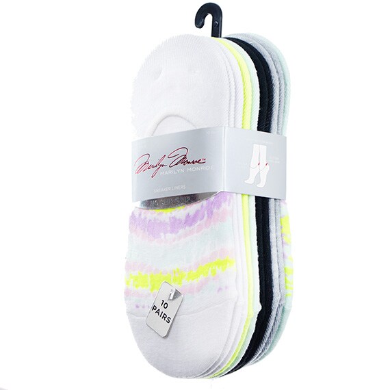 10Pk Pattern Mul4 Ladies 9-11 Liners Mint Multi Pp $40