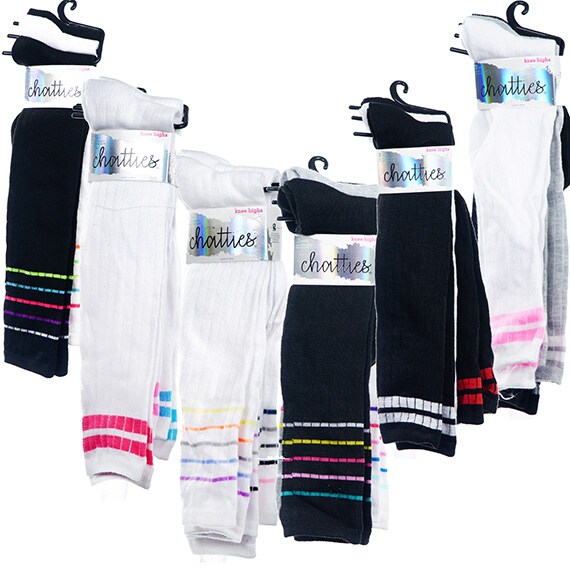 Chatties Asst. Tube Socks 3Pk Women's 4-10 PP $18.00