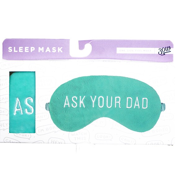 Sleep Mask One Size Fits Most Ask Your Dad Teal