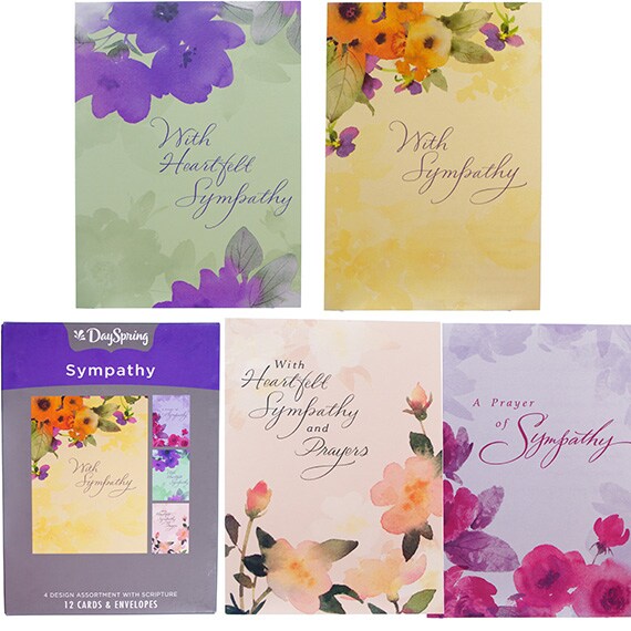 Sympathy Watercolors Cards And Envelopes 12PK 7.5