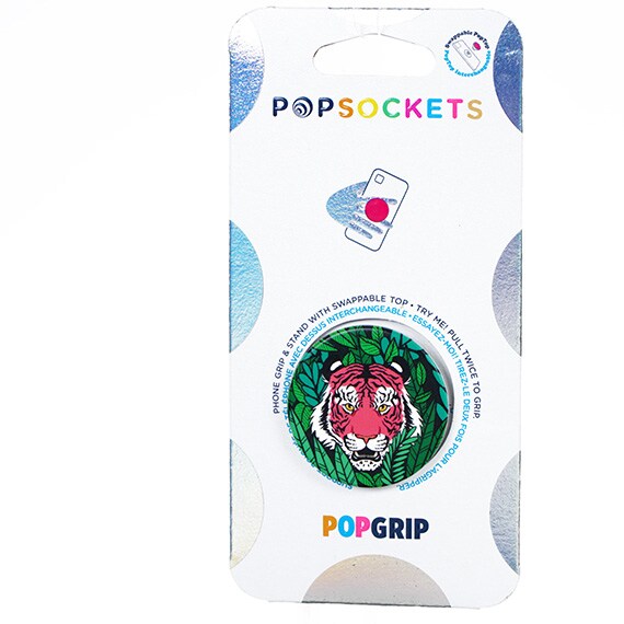 Phone Grip & Stand With Swappable Top Wild Tiger -RSL