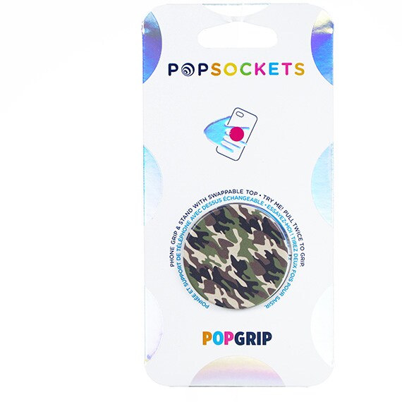 Phone Grip & Stand With Swappable Top Woodland Camo -RSL