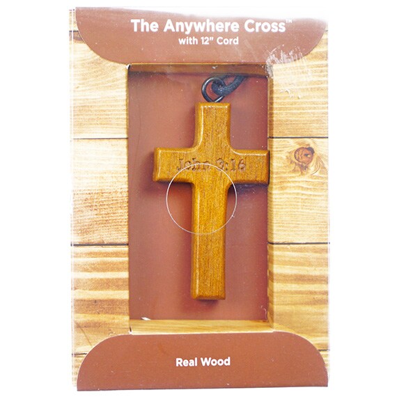 Hanging Cross Wood With 12