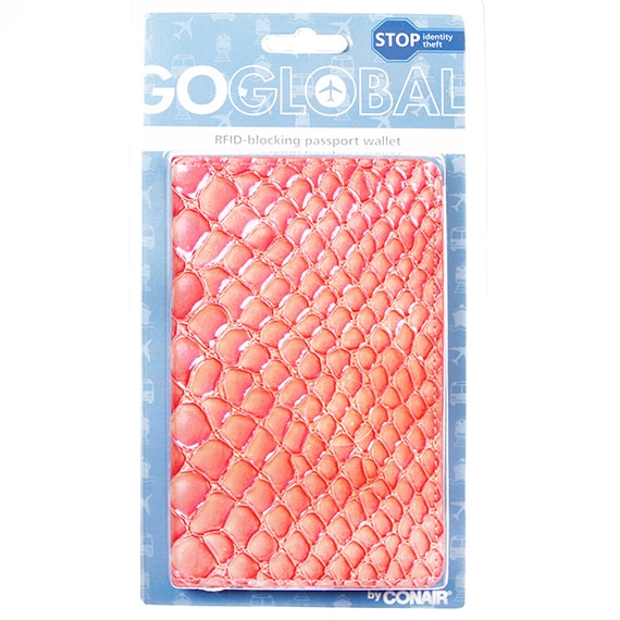 RFID Blocking Passport Wallet Salmon CS PK 72