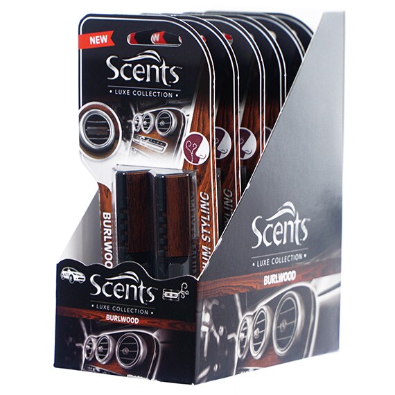 Ac Scents Luxe Vent Clip Burlwood 2Pk PDQ