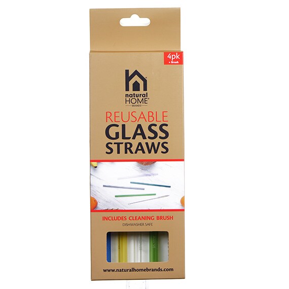 4Pk Glass Straws
