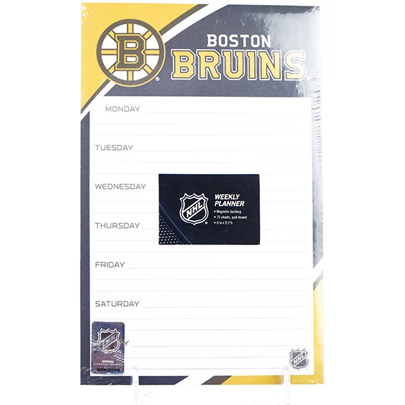 Weekly Planner - Boston Bruins, Magnetic Backing, 75 Pgs., 6