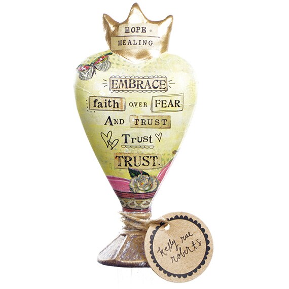 Hope And Healing Heart Sculpture 8 x 6 x 1 inches