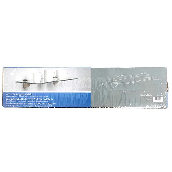 Shelf Made Satin Nickel Satiné Glass Shelf Kit