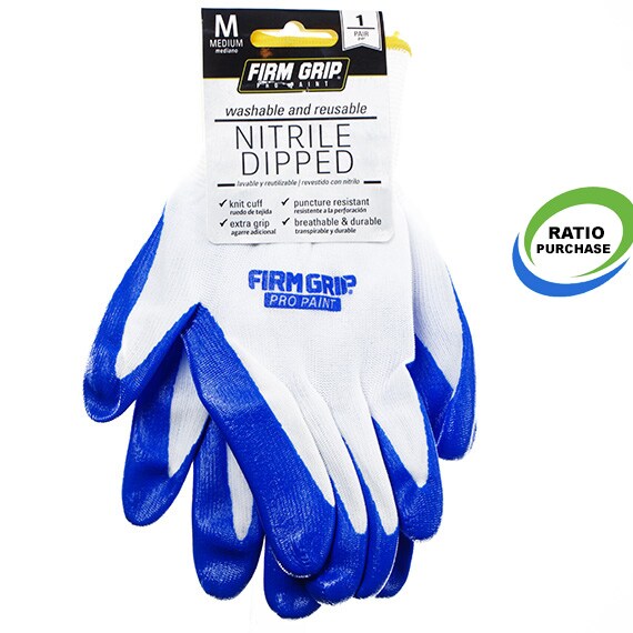 Firm Grip Nitrile Dipped Shell White - Blue Medium CS PK 288