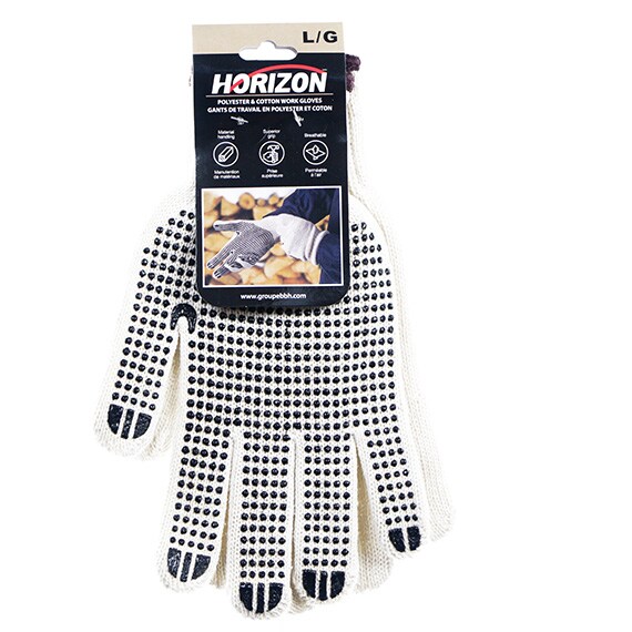 Cotton Polyester Palm Pvc Black Dots - White Large