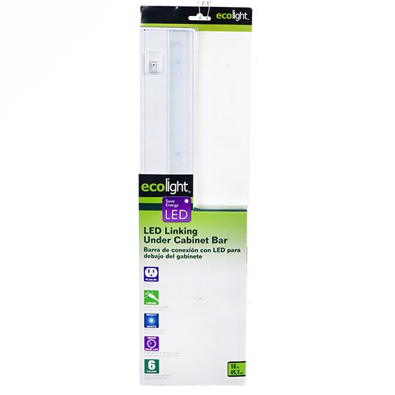 Ecolight 18 In. LED Under Cabinet Super Slim Bar White ETL CAN-US