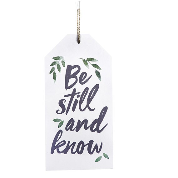 Be Still & Know Hangtag Décor, 15.75”x8”