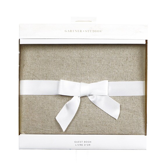 Guest Book Linen with Bow, 9.5”x8.75”