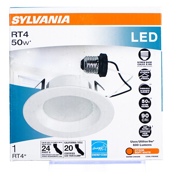 Sylvania LED RT4” 50W 600 Lumens 2700K Dimmable Indoor-Outdoor Kit Soft White UL CAN-US