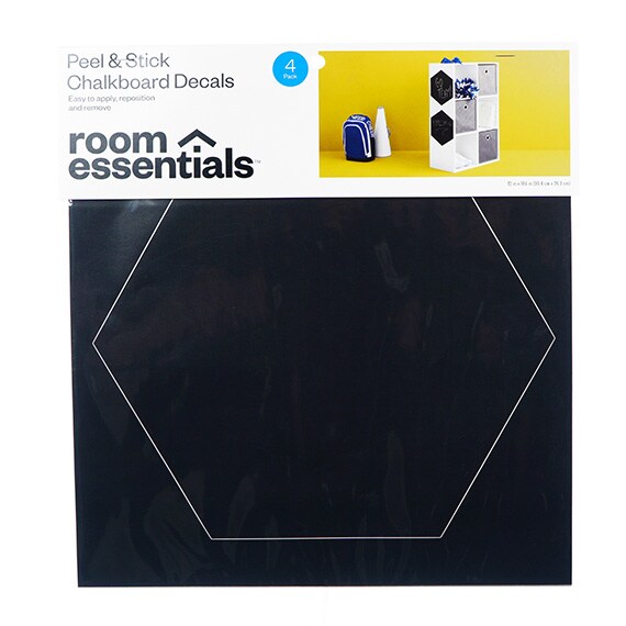Hexagon Self Stick Chalkboard Sheets 4 Pack 12 X 10.375 Decals