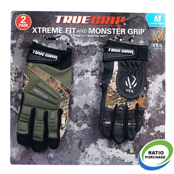 True Grip Veil Monster Grip&Xtreme Touch Screen Capable 2Pk Medium