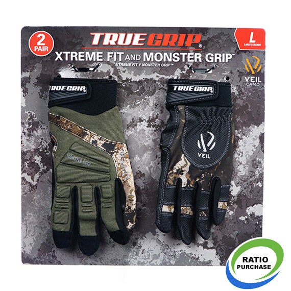 Truegrip Veil Monster Grip&Xtreme Touch Screen Capable 2Pk Large