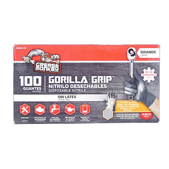 Grease Monkey Gorilla Grip 100Ct Gray Large