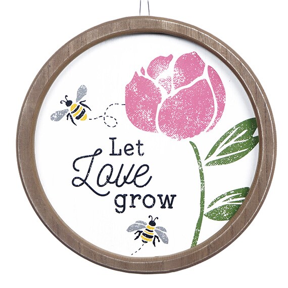 Let Love Grow Circle Frame 11.5