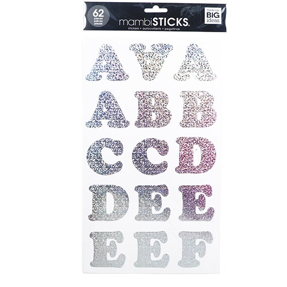 Cora Silver Glitter Foil 4 Sticker Sheets
