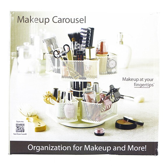 Makeup Organizer Carousel -Cream 8