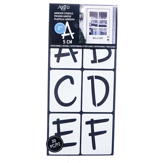 Adhesive Stencils Fun Font 2' 30Pc