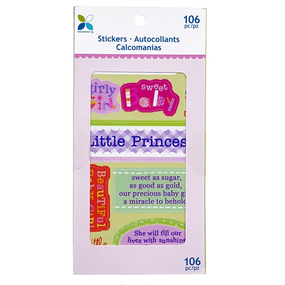 Baby Girl Quote Pad Stickers 106Pc CS PK 60