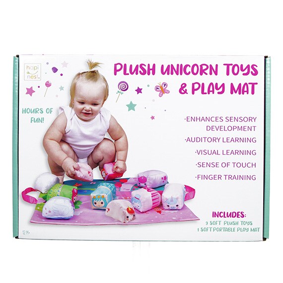 Baby Playmat With Plush Unicorn Toys, 8.5