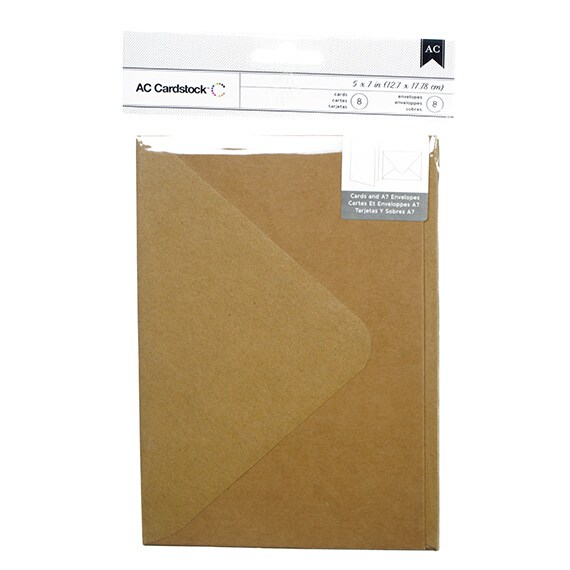 Cards & Envelopes A7 Kraft 8 Piece, 5