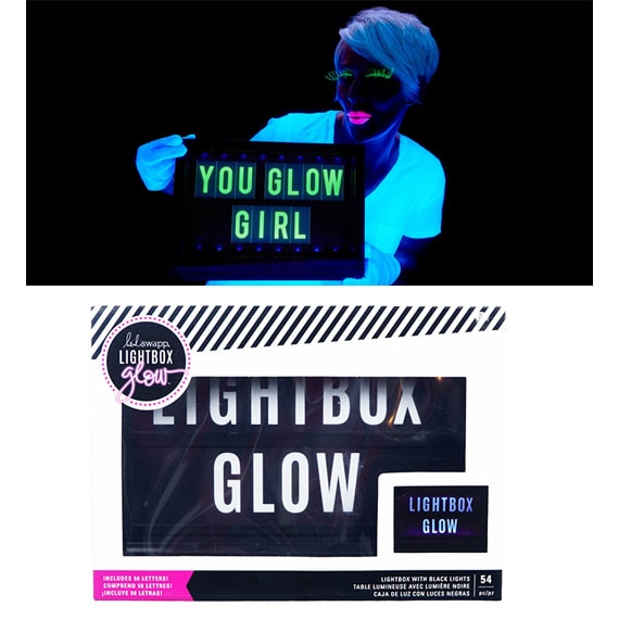 Lightbox Glow Black Light 54 Piece, 9.75