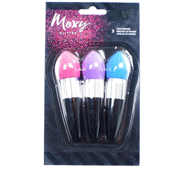 Tools Moxy Glitter And Embossing Foam Brushes 3 Piece, 4.6