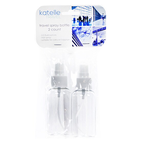 Katelle Travel Spray Bottles 2.5 FL OZ 2 Pack Clear
