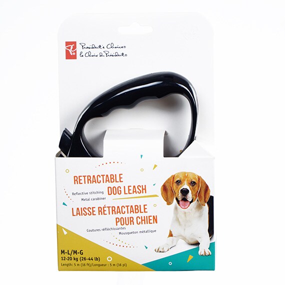 President's Choice Dog Retractable Leash 5M 20Kg/44LBs Medium - Restricted Sales Canada