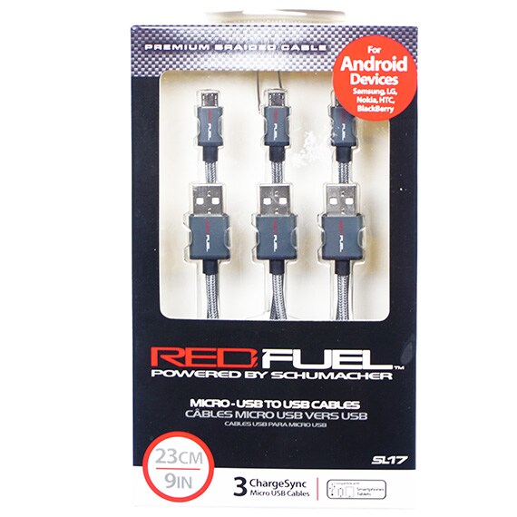 Charging Cable Micro USB-USB 3PK