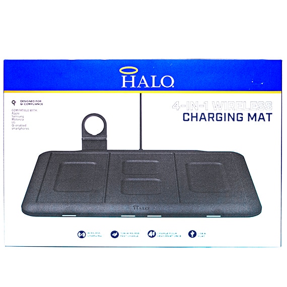 Halo Wireless 4 In 1 Charging Mat With Charging Stand for Apple Watch Black 7.5