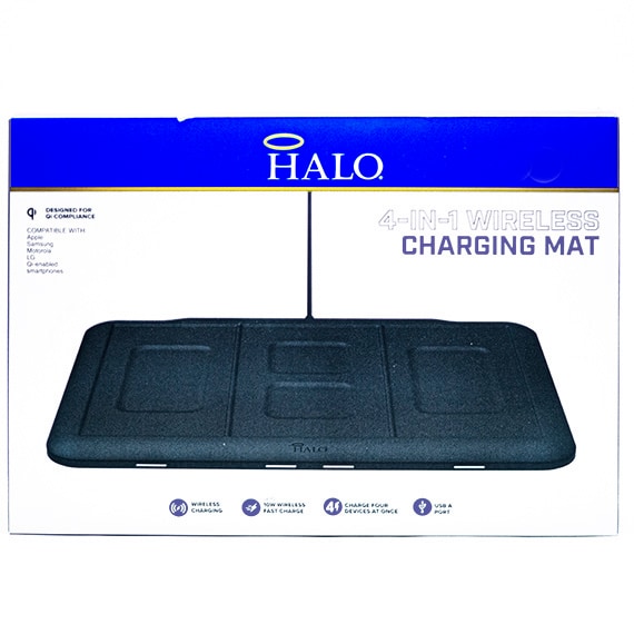 Halo Wireless 4 In 1 Charging Mat Black 7.5