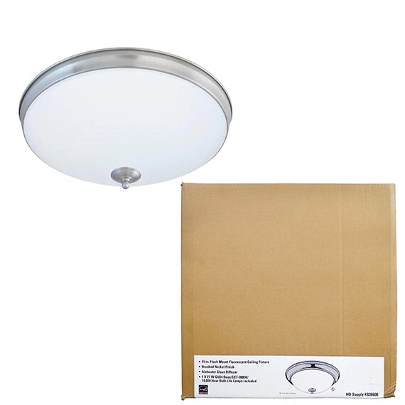 15 In. 27W Taverna Flush Mount Brushed Nickel