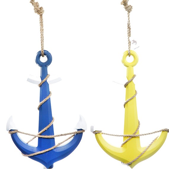 Lg Anchor Décor Composite Wood and Rope 22