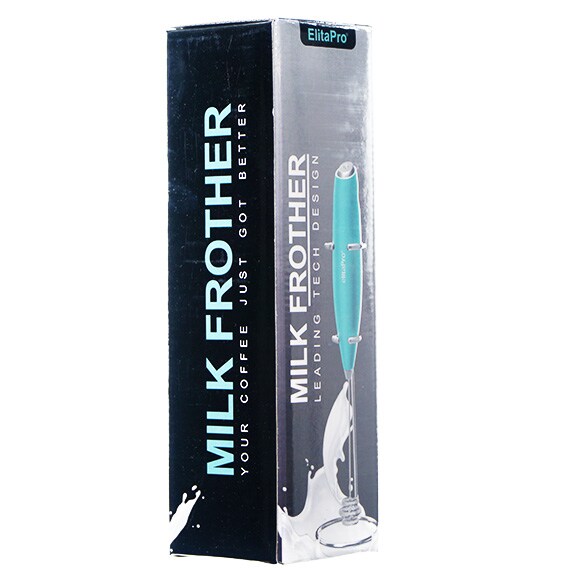 Milk Frother Triple Whisk Frother Turquoise - Silver Stand