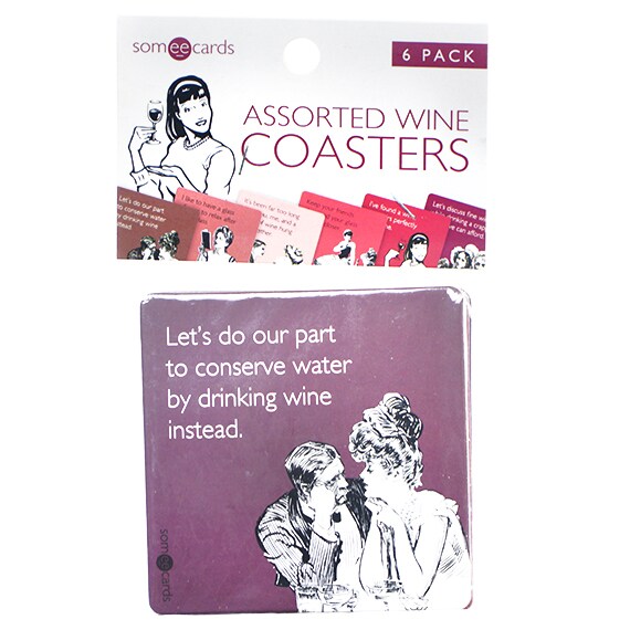 Coasters Wine 6PK Asst.
