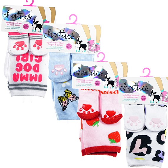 Matching Socks For Owner And Pet Dog Asst. Girl - Sm Pet Socks Osfm Owner Crew Socks