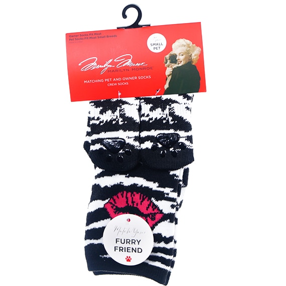 Matching Socks For Owner And Pet Zebra/Lips Sm-Lg OSFM Owner Crew Socks