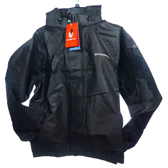 Black Rain Jacket 2Xl Waterproof Breathable