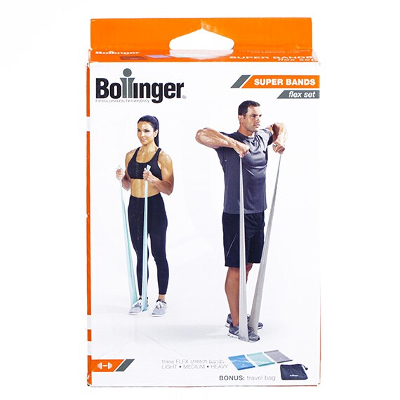 3 Pack Resistance Stretch Bands With Travel Bag