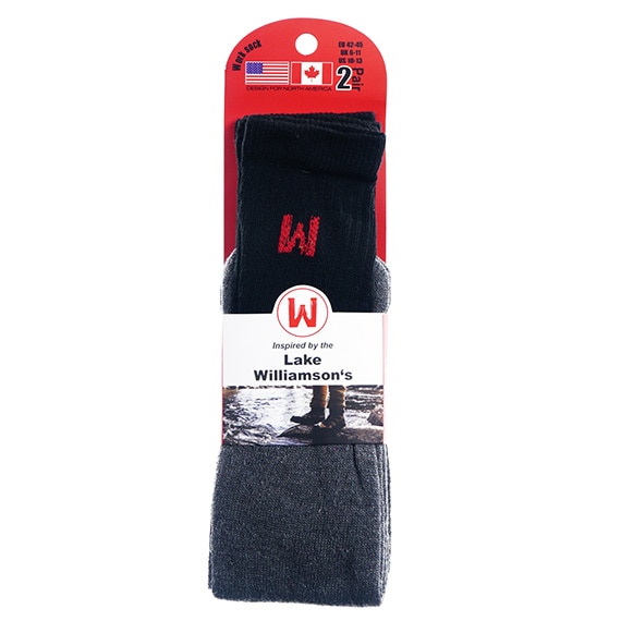Work Sock Black/Gray 10-13 2Pk