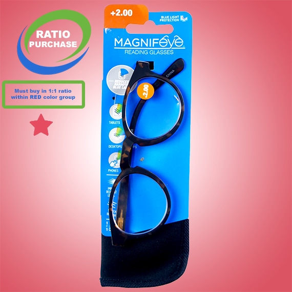 Eyewear Magnifeye Round Tortoise Blue Light With Case X2.0