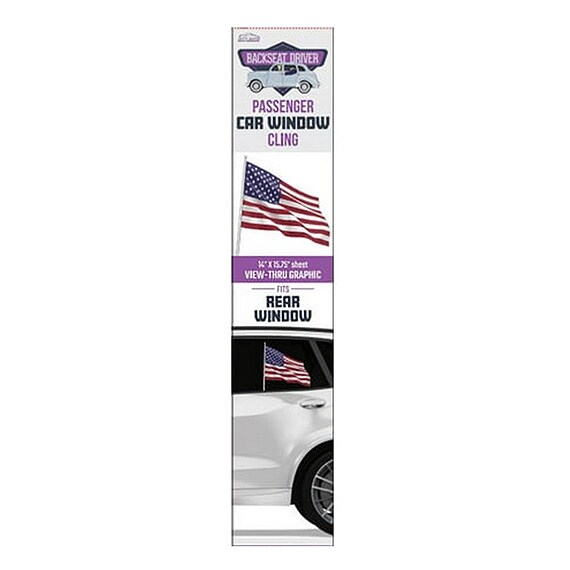 Window Clings Flag Backseat Driver 14X15.75